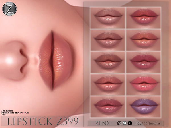 Sims 4 — [ ZENX] LIPSTICK Z399+HQ by ZENX — Base Game