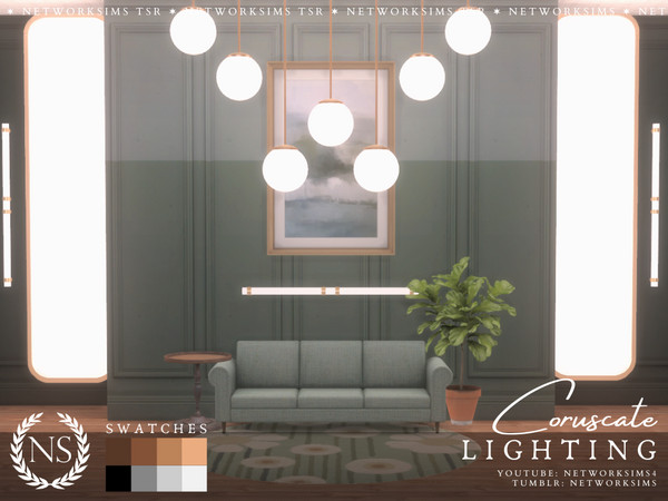 Sims 4 — Networksims - Coruscate Lighting - Ceiling Light Shortest by networksims — A set of nine sleek and modern