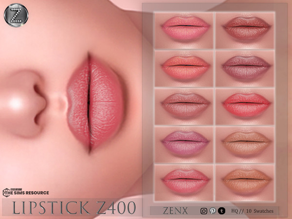 Sims 4 — [ ZENX] LIPSTICK Z400+HQ by ZENX — Base Game