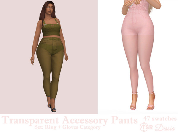 Sims 4 — Transparent Accessory Pants (Ring Category) by Dissia — Accessory transaprent jeans for those whoa are brave