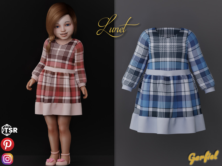 The Sims Resource - Lunet - Plaid Dress