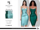 Sims 3 — Strappy Back Cowl Neck Satin Midi Dress by Bill_Sims — This dress features a satin material with a strappy back