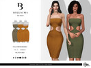 Sims 3 — Bandeau Side Cut Out Midi Dress by Bill_Sims — This dress features a bandeau design with a side cut out detail