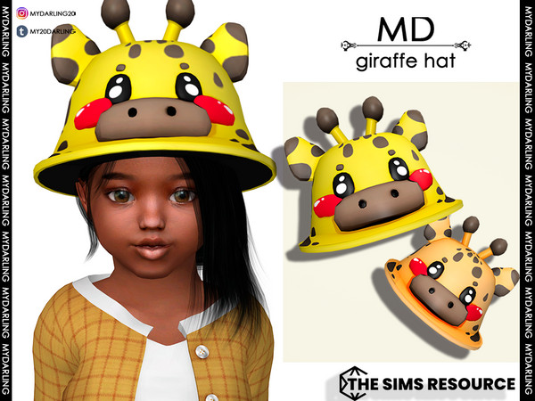 Sims 4 — giraffe hat Toddler by Mydarling20 — new mesh, base game compatible, all lods, all maps, 4 colors