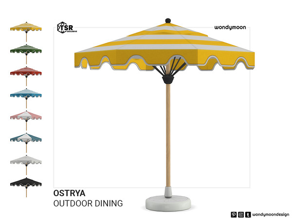 Sims 4 — Ostrya Garden Umbrella by wondymoon — Modern style outdoor dining furnitures; Ostrya!