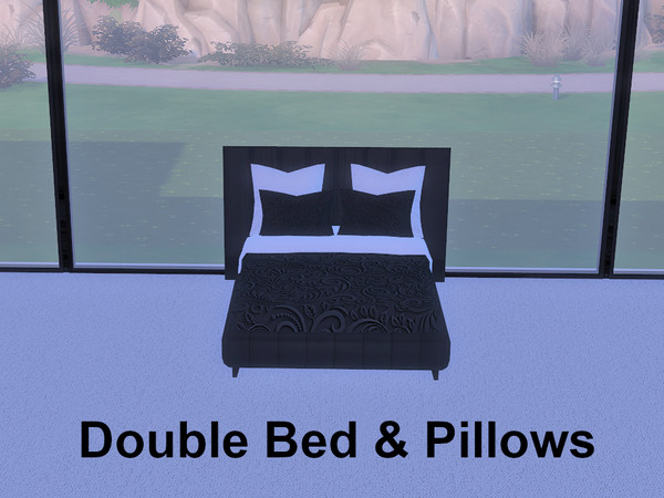 Sims 4 — Moods Bedroom Double Bed by BlackCat27 — A luxurious double bed. Your Sims will wake up feeling refreshed and