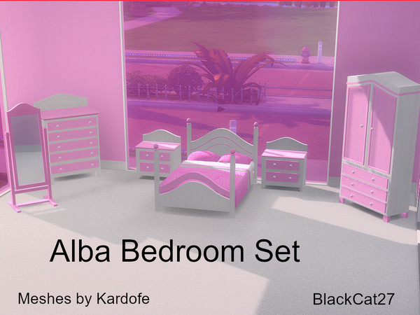 Sims 4 — Alba Mirror by BlackCat27 — A colour coordinated bedrrom set with 8 colour options