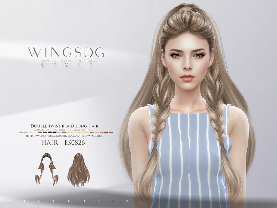 wingssims' WINGS-ES0826-Double twist braid long hair
