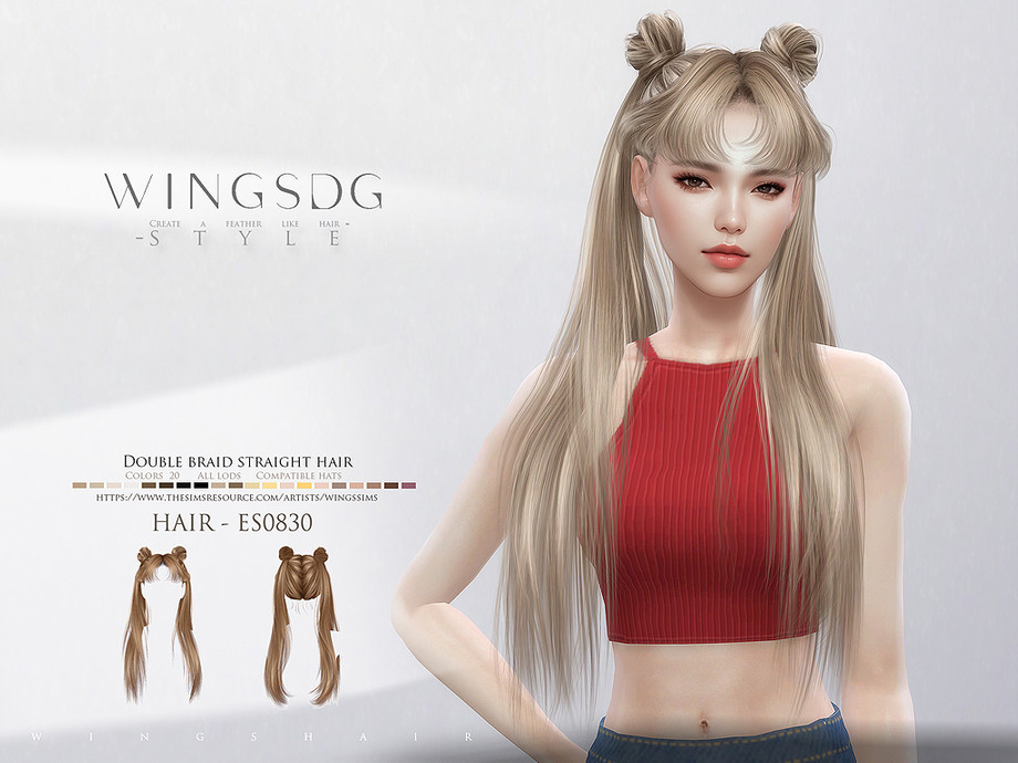 wingssims' WINGS-ES0830-Double braid straight hair