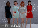 Sims 4 — Dress 004 by Heliada58 — Strict dress with turndown is completely transformed with stunning repaints