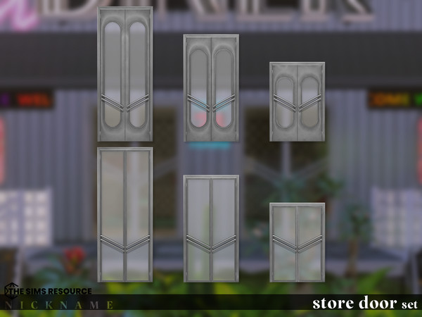 Sims 4 — store door set_door 1x4 V2 by NICKNAME_sims4 — store door set 12 package files. store door set_door 1x3 V1