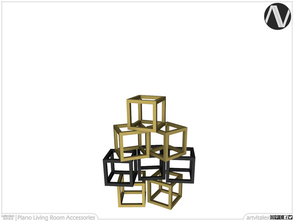 Sims 3 — Plano Decor Lattice Cubes by ArtVitalex — Decoration Collection | All rights reserved | Belong to 2023