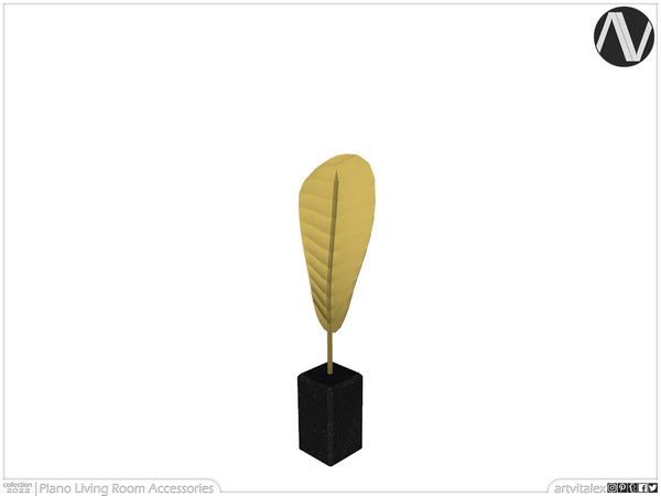 Sims 3 — Plano Decor Leaf Sculpture by ArtVitalex — Decoration Collection | All rights reserved | Belong to 2023