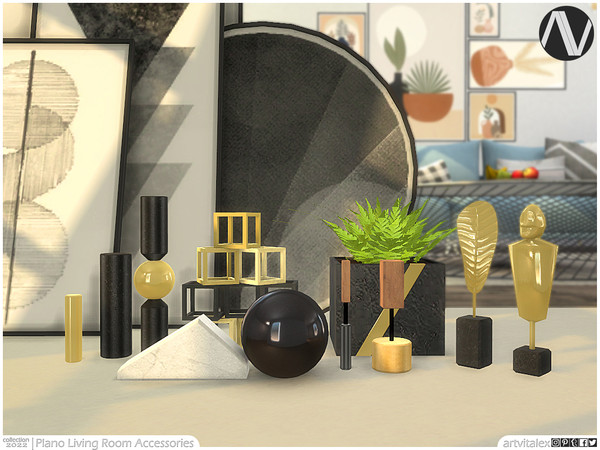 Sims 3 — Plano Living Room Accessories by ArtVitalex — Decoration Collection | All rights reserved | Belong to 2023