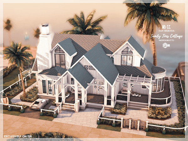 Sims 4 — Sandy Toes Cottage No CC Lot by Moniamay72 — This is a beautiful Family Cottage perfect for a family of five.