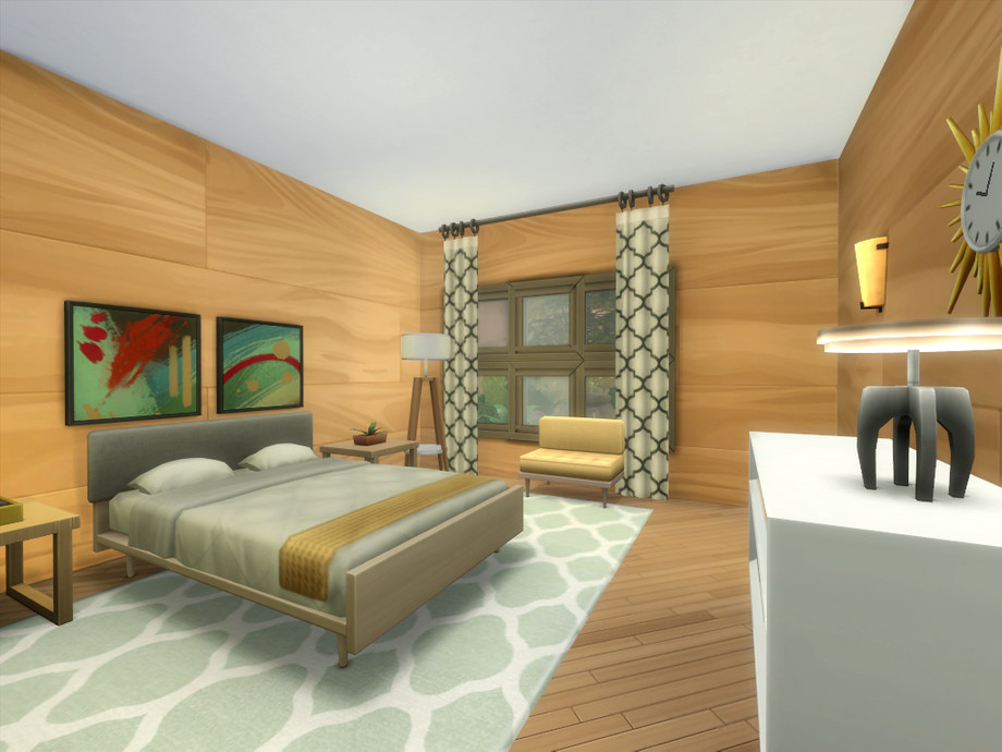The Sims Resource - ws Brown Mid Century House NoCC