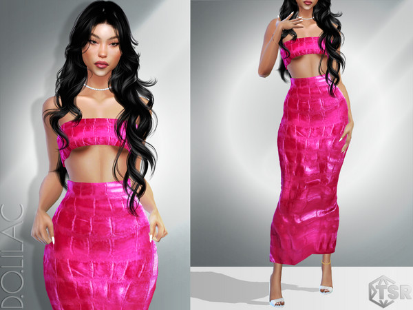 Sims 4 — Embossed Leather Bustier [SET] DO032 by DOLilac — Custom thumbnail