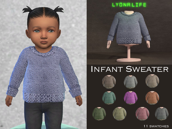 Sims 4 — Sweater for Infants by lyonalife — Cute Sweater for Infants. Tagged both masculine and feminine.