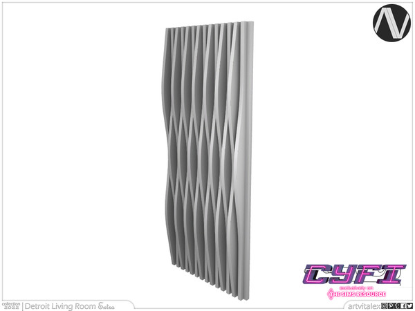 Sims 3 — CYFI | Detroit Wall Panel With Wavy Tall by ArtVitalex — Construction And Lighting Collection | All rights