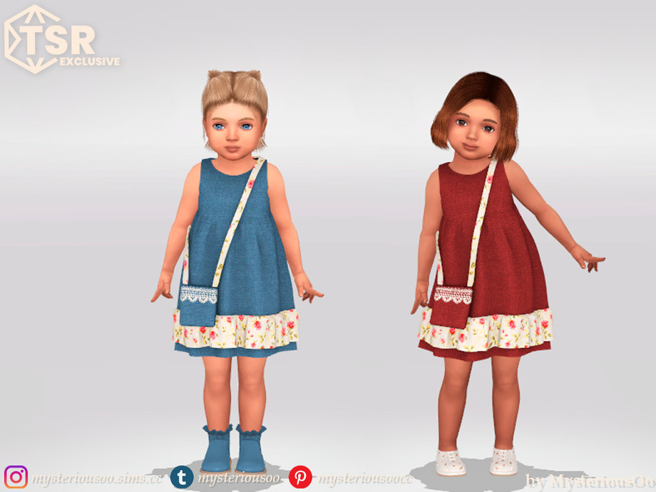 The Sims Resource - Sundress with ruffles and small bag
