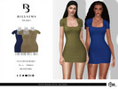 Sims 3 — Woven Binding Detail Mini Dress by Bill_Sims — This dress features a woven material with a binding detail and a