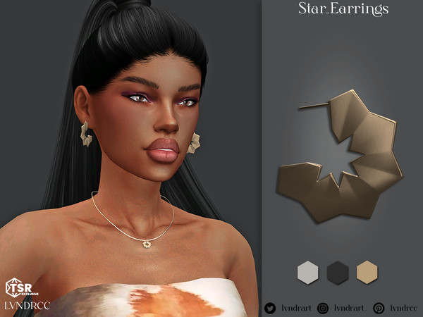 The Sims Resource - Star Earrings