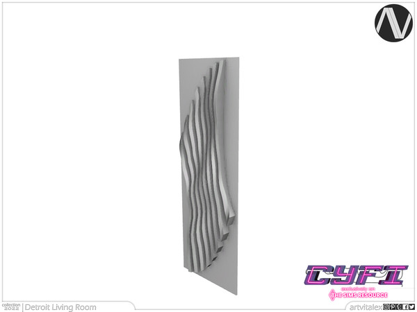 Sims 3 — CYFI | Detroit Wavy Wall Decor by ArtVitalex — Living Room Collection | All rights reserved | Belong to 2023