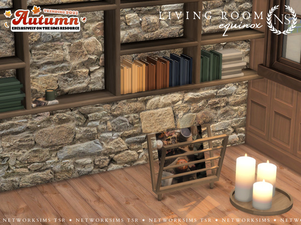 Sims 4 — Equinox Living - Shelf Vertical Divider by networksims — A cozy autumnal living room set. Part III includes the