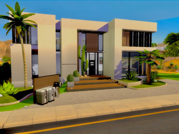 Sims 4 — Base hi-tech house by Li_G_B_L — Welcome to this beautiful and spacious home. It contains an open kitchen with a