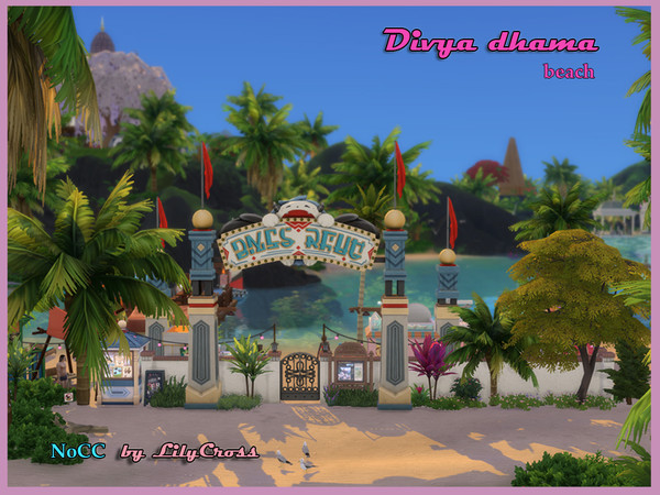 Sims 4 — "Divya Dhama" beach by LilyWild — This sand spit has been a public beach for a long time. Previously,
