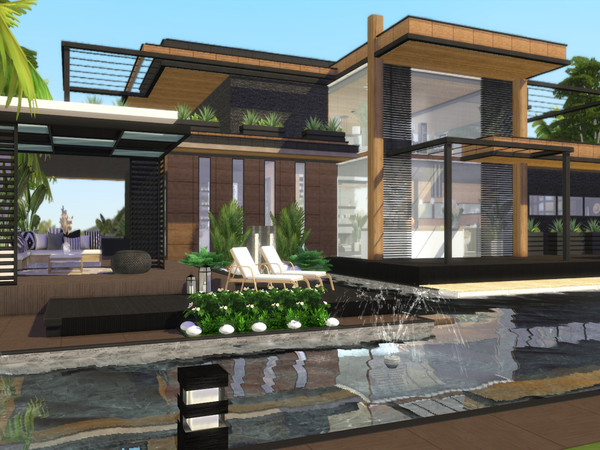 Sims 4 — Vila Lumi by Suzz86 — Modern Home featuring kitchen,breakfast bar, and livingroom. 1 Bedroom