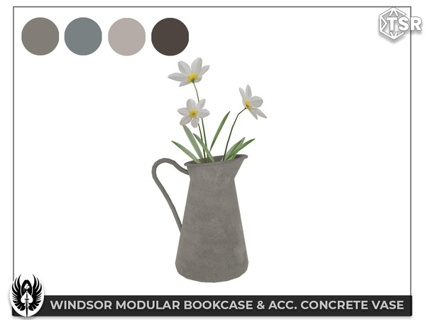 Sims 4 — Nemesis_im - Windsor Modular Bookcase & Acc. Concrete Vase by nemesis_im — Sets of furniture from Windsor