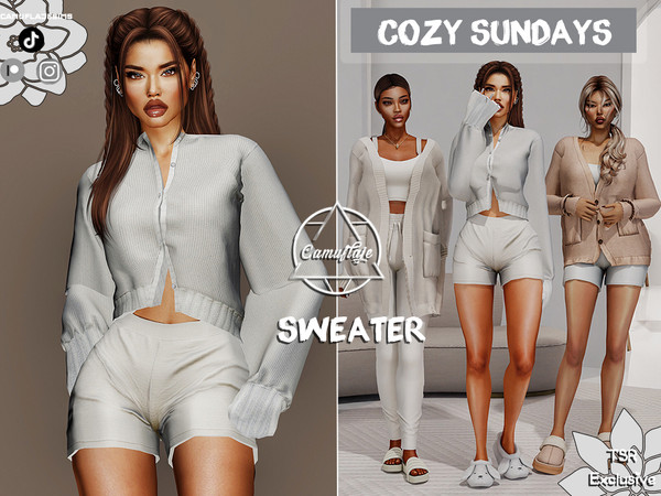 The Sims Resource - Cozy Sundays Loungewear Collection - Sweater