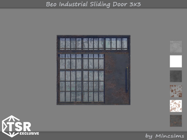 Sims 4 — Beo Industrial Sliding Door 3x3 by Mincsims — This set was designed for Industrial vibe. The set consists of 9