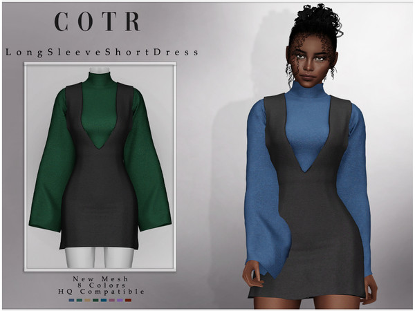 The Sims Resource - Long Sleeve Short Dress D-274