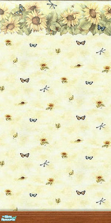 Sims 2 — Sunflowers, butterflies, and dragonflies by TSR Archive — My wallpapers with the borders really need the game