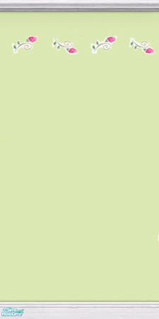 Sims 2 — Raspberry / Sage Solid Wall Paper by Jubilant — A sage green wall with little rosebuds.