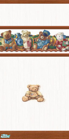 Sims 2 — All aboard bears beige by devilishdawn — wall