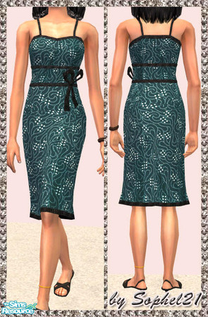 Sims 2 — blue by Sophel21 — set of 6 tea dresses with a little bit touch of glamour ;) Works also for young adults.