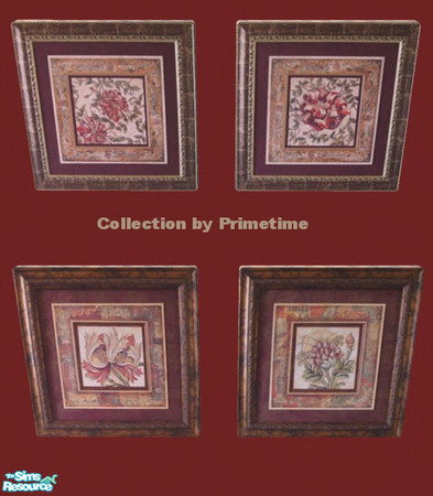 Sims 2 — PT Floral Tapestry Prints by Primetime024 — This collection contains 4 beautiful floral prints. They can all be