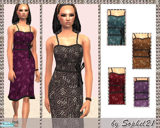 Sims 2 — SO_Collection_113 by Sophel21 — set of 6 tea dresses with a little bit touch of glamour ;) Works also for young