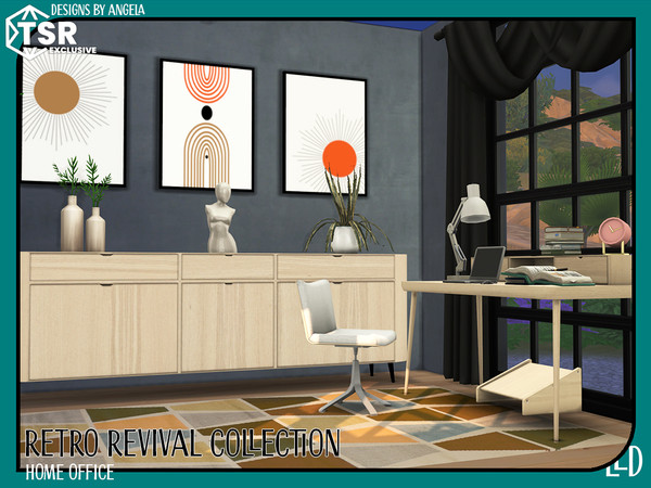 Sims 4 — Retro Revival Collection Home Office Chair by Angela — Retro Revival Collection Home Office Edition.