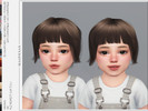 Sims 4 — Ink Hair for Toddler by magpiesan — Choppy bangs hairstyle in 50 colors for Toddler.