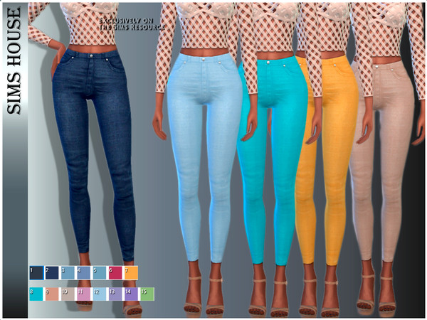The Sims Resource - WOMEN'S SKINNY JEANS IN MANY COLORS