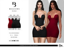 Sims 3 — Underwire Detail Bandeau Mini Dress by Bill_Sims — This dress features a bandeau design with underwired
