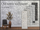 Sims 4 — old town wallpaper by ritame — Wallpaper with a pattern of the old town. Five patterns