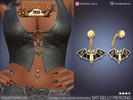 Sims 4 — Bat Belly Piercing (for custom skin tones) by feyona — Bat Belly Piercing comes with 4 swatches. Look for this