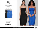 Sims 3 — Denim Bandeau Midi Dress by Bill_Sims — This dress features a denim material with a bandeau neckline and a midi