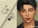 Sims 4 — Void Earrings Male - Both by christopher0672 — This is a fun pair of chunky enamel heart pendant enamel stripe