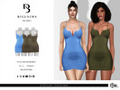 Sims 3 — Acetate Slinky V Bar Mini Dress by Bill_Sims — This dress features an acetate slinky material with a v bar
